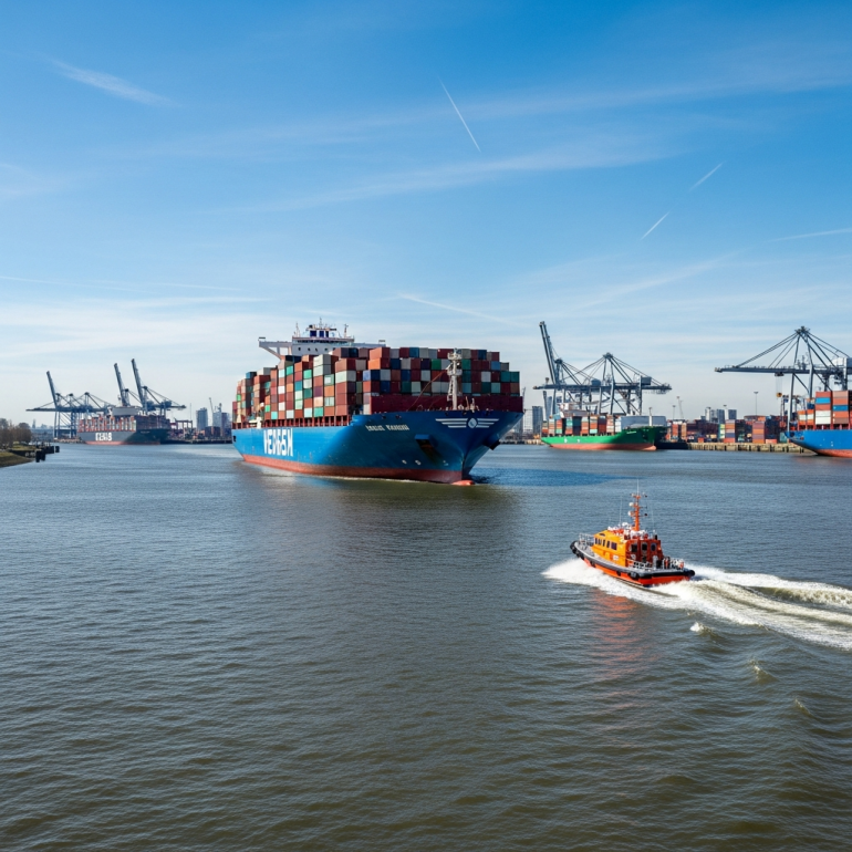 Elblotse kollabiert auf Containerschiff und wird reanimiert.