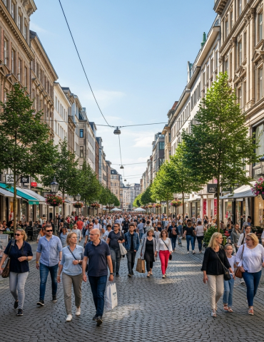 Hamburger Innenstadt weiterhin gut besucht trotz Westfield-Center.