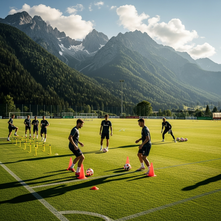 Nordclubs im Trainingslager in Österreich.
