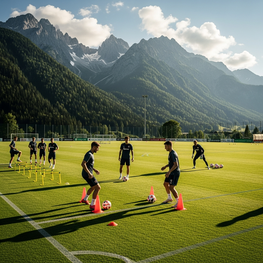 Nordclubs im Trainingslager in Österreich.