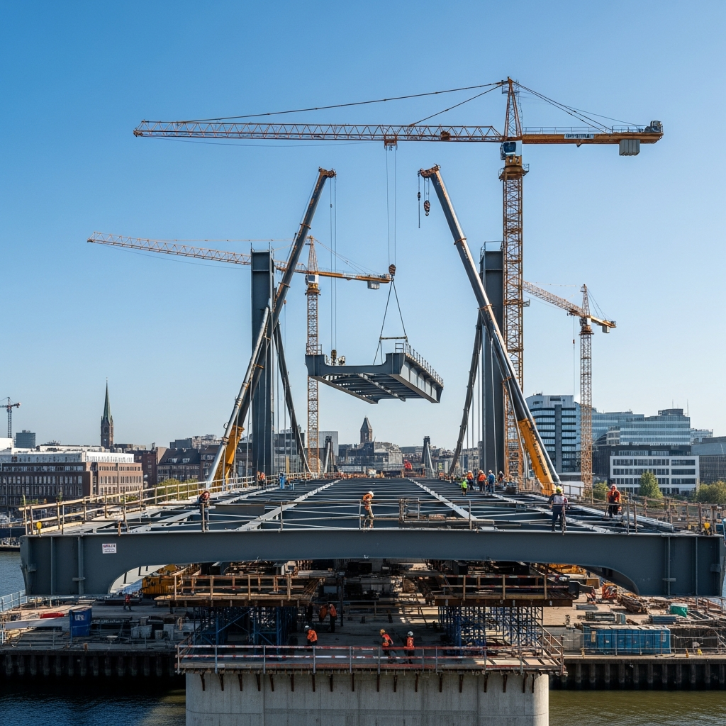 Bau der neuen Sternbrücke schreitet voran.