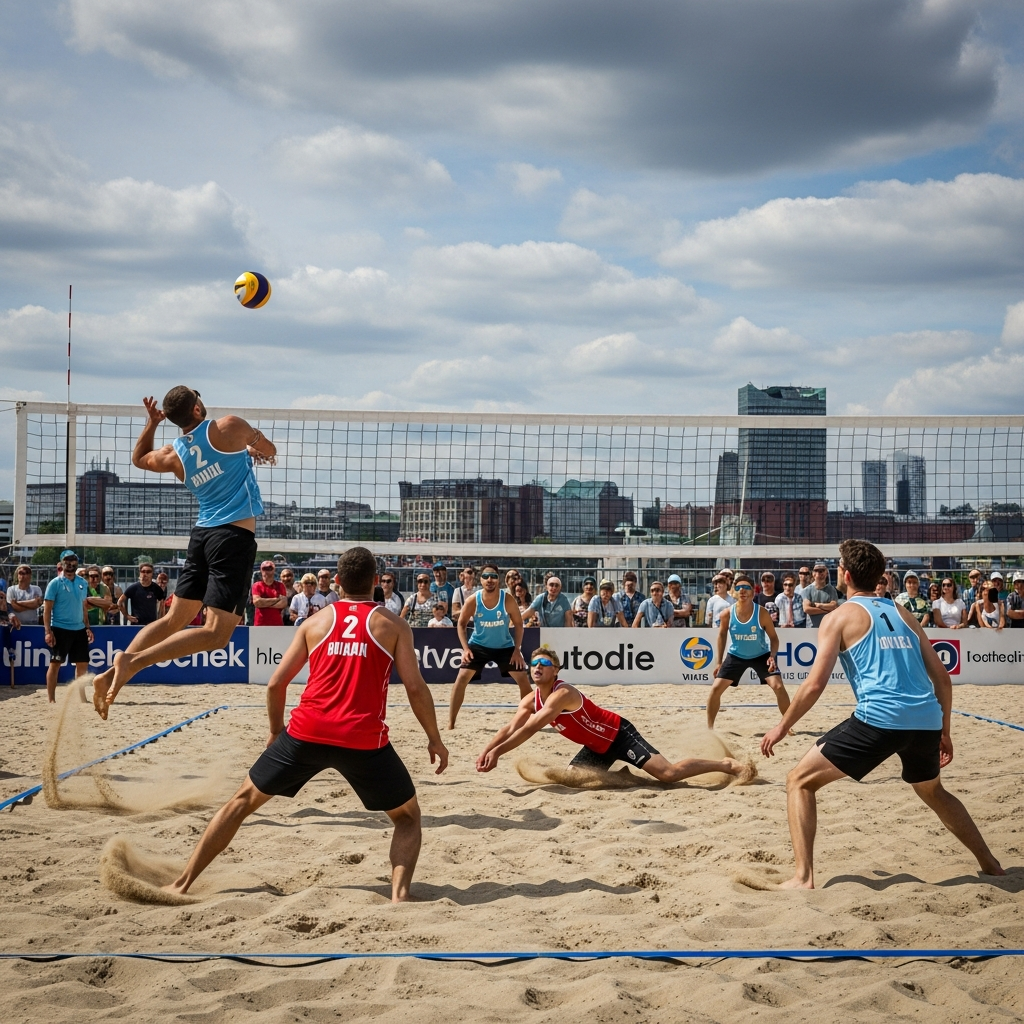 Beachvolleyballer Ehlers/Wüst gewinnen Turnier in Hamburg.