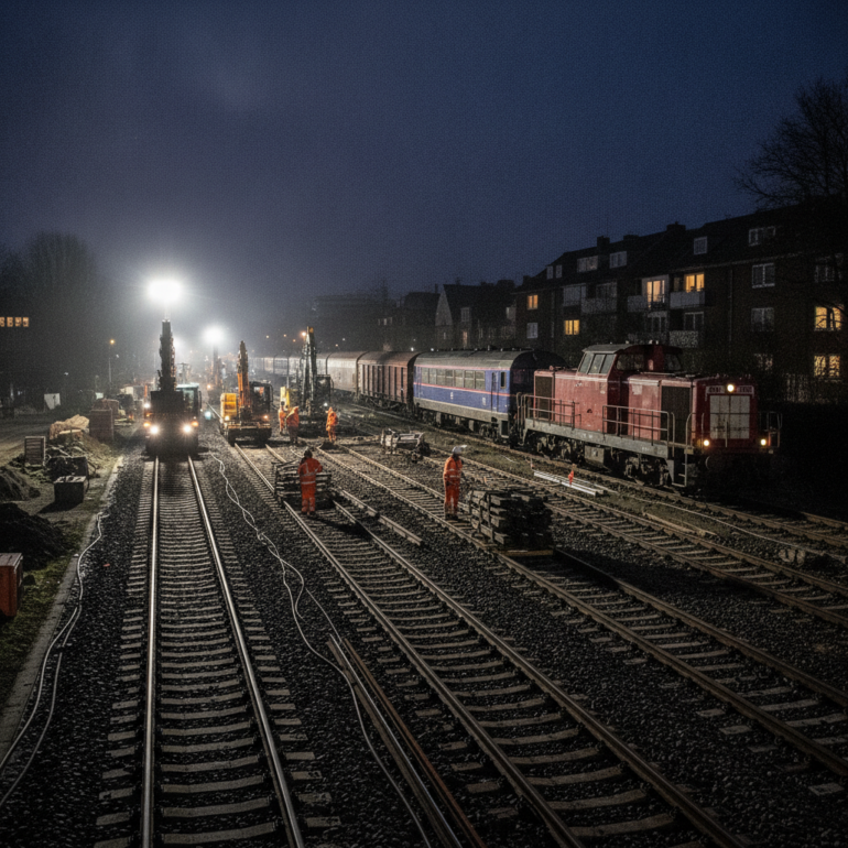 Zugrast in Baustelle: Ermittlungen in Bergedorf.