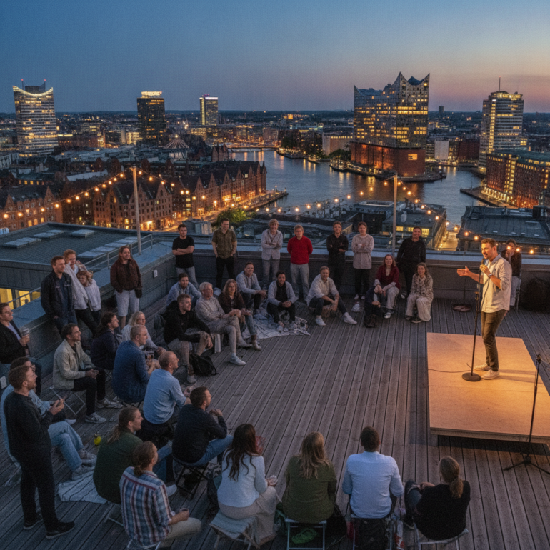 Comedy-Shows auf Hamburger Dächern.