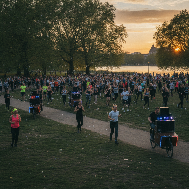 Volkspark wird zur Tanzfläche beim Rave-Run.