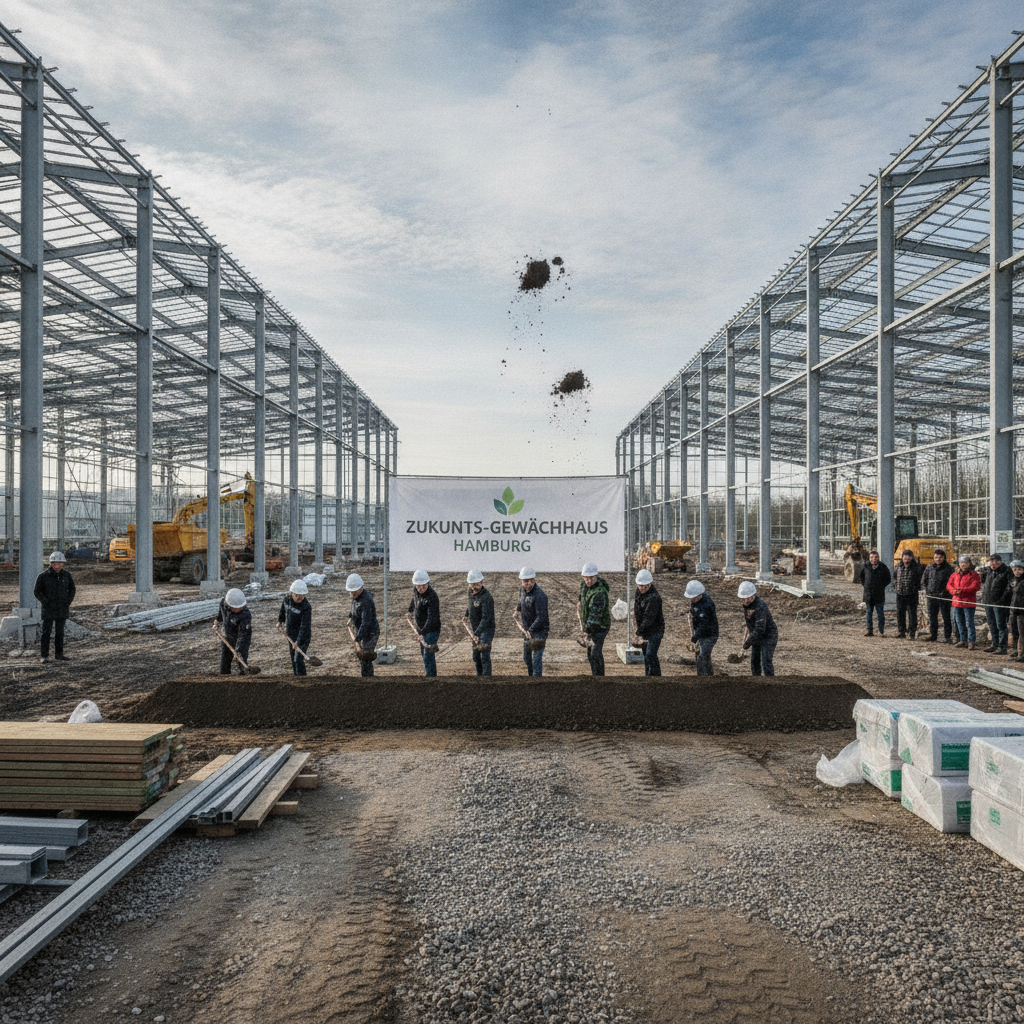Spatenstich für neues Gewächshaus in Klein Flottbek erfolgt.
