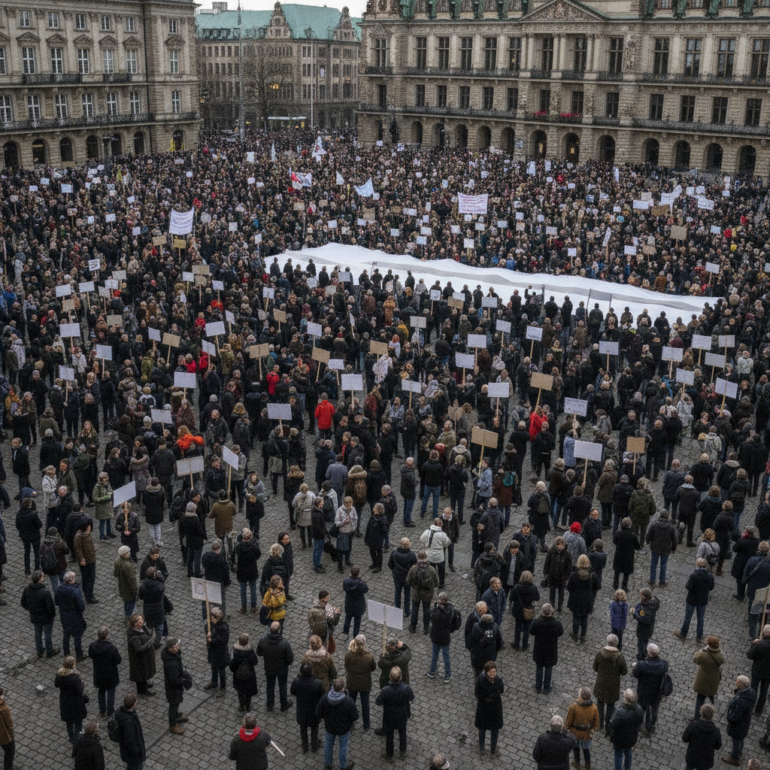 Protest gegen Kürzungen an Ganztagsschulen.
