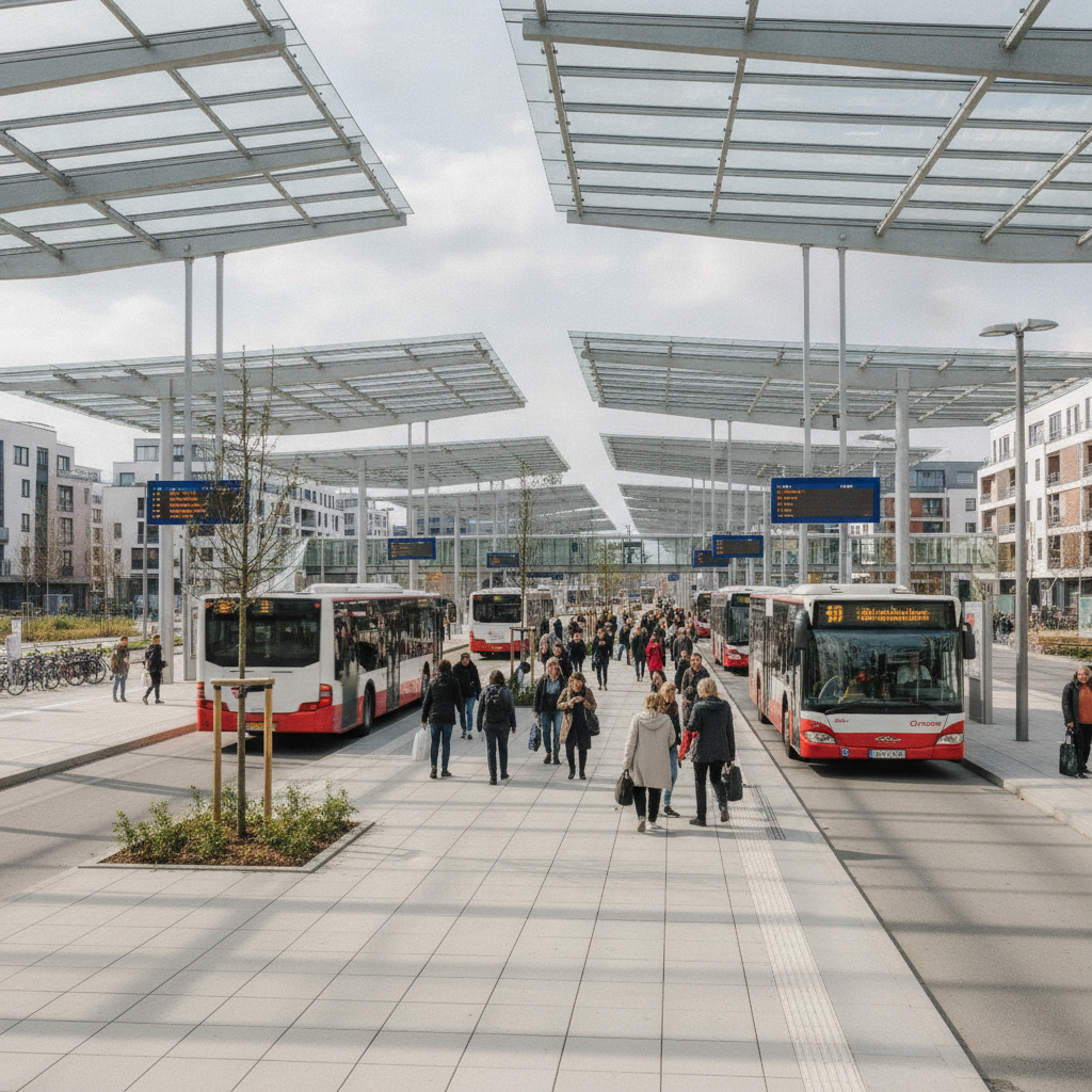 Neuer Busbahnhof Rahlstedt eröffnet.