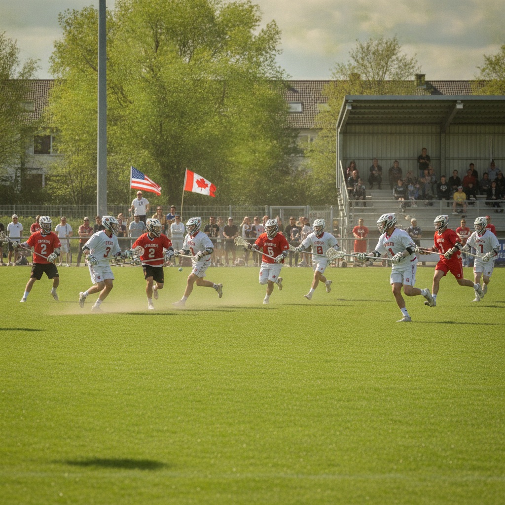 Internationale Lacrosse-Teams in Langenhorn.