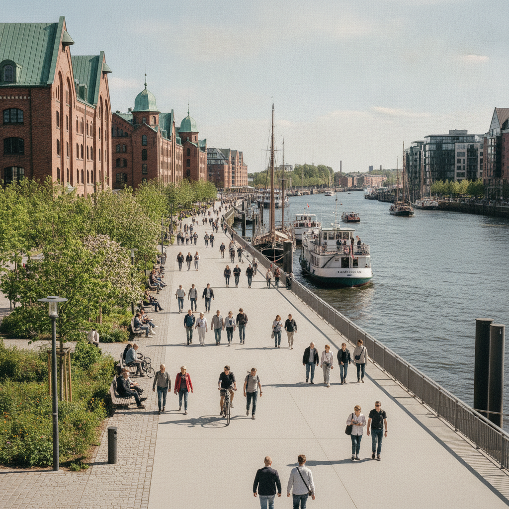Neumühlen: Kaimauer-Promenade wieder frei.