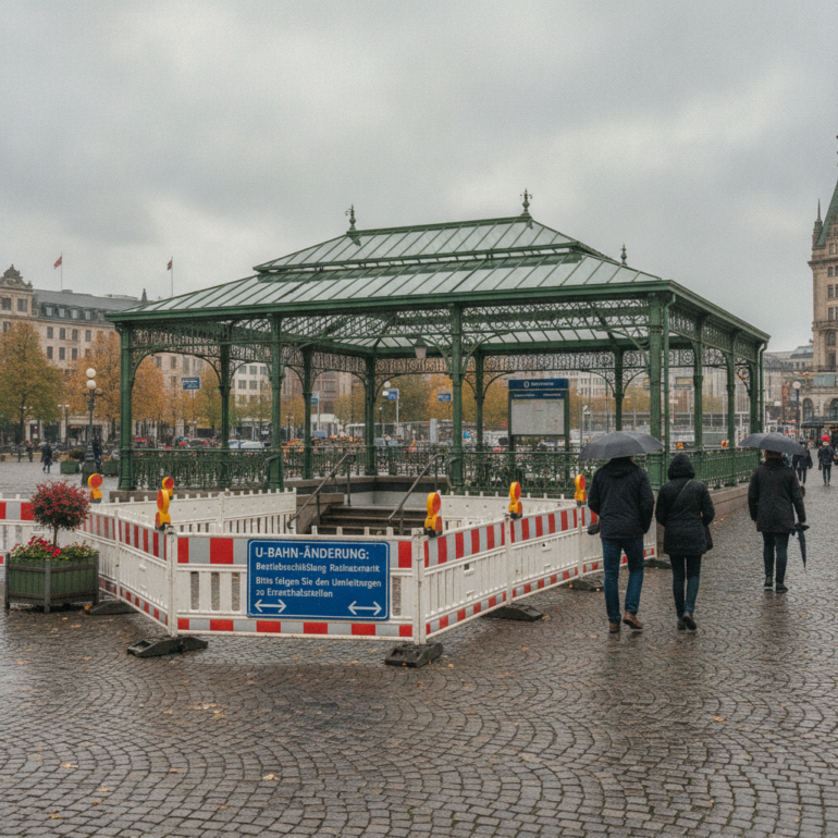 U3-Sperrung in den Herbstferien in der Hamburger Innenstadt.