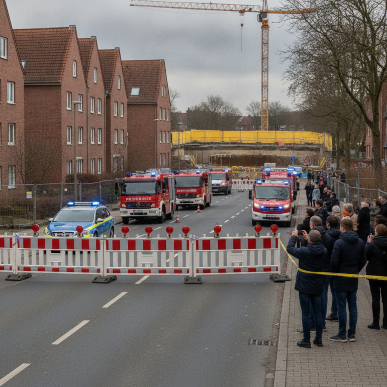 Großeinsatz in Farmsen wegen Gasaustritts.