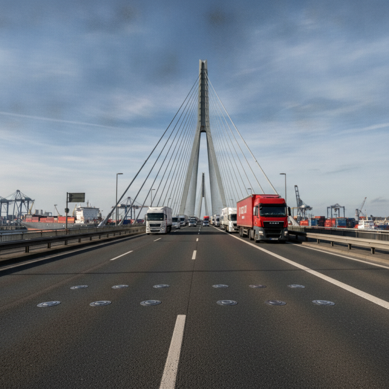 Köhlbrandbrücke unter strengerer Kontrolle.