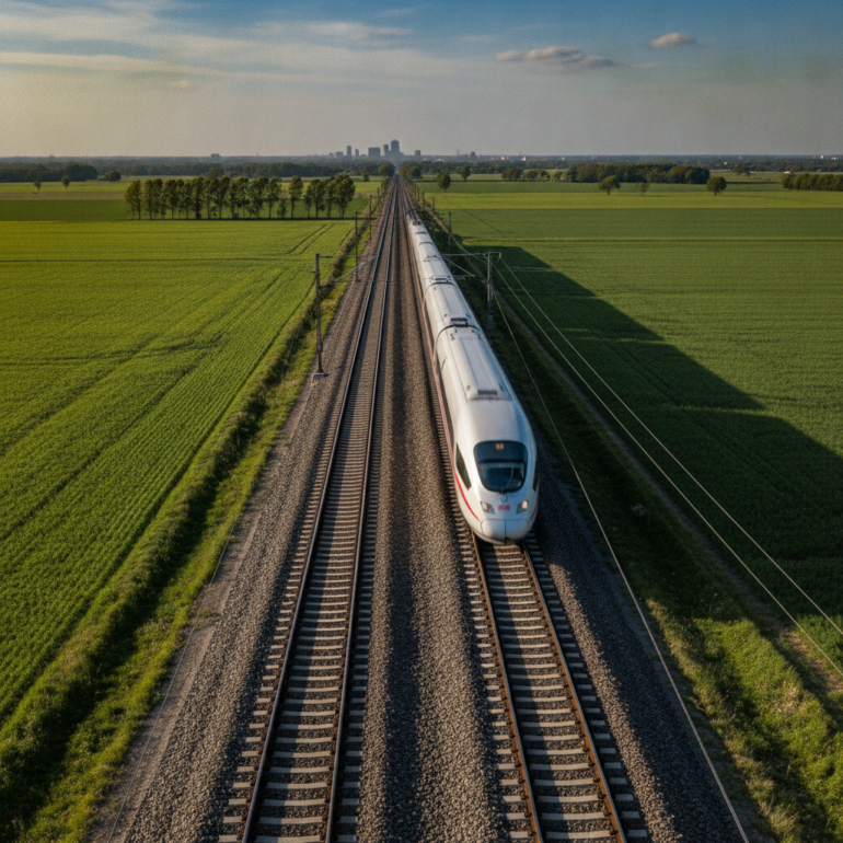 Bundestag beschließt Neubau der Bahnstrecke Hannover-Hamburg.