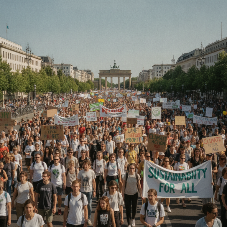 Tausende protestieren in Berlin gegen Energiepolitik der Bundesregierung.