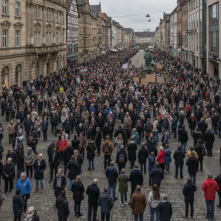 Tausende protestieren in Jena gegen Björn Höcke.